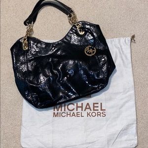 Michael Kors Black Snake Skin Tote
